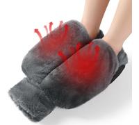 WESTHL Foot Warmer, 2L Heated Feet Warmer with Removable & Washable Plush Cover, Warm in Winter, Heated Feet Pain Relief, Natural Rubber, Size 35 to 45 (Dark Grey)