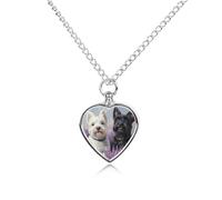 Westie And Scottie Dogs Painting Custom Urn Necklace for Pet Ashes Cute Pet Memorial Pendant Jewelry Gifts for Dog Cat