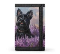 Westie And Scottie Dogs Painting Printed Trifold Wallets Front Pocket Wallet With ID Window Gifts for Men And Women
