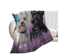 Westie And Scottie Dogs Painting Soft Throw Blanket Cozy Flannel Blankets Lightweight for Home Couch Sofa Bed Decor