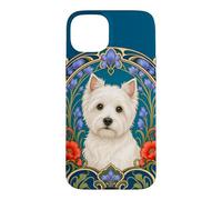Westie Art Nouveau Floral Dog Lover Design Case for iPhone 15 Plus