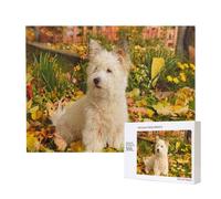 Westie Autumn West Highland White Terrier Dogs,500 Pieces Wooden Jigsaw Family Game Jigsaw Puzzles for Adults Teens Home Decor