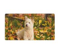 Westie Autumn West Highland White Terrier Dogs,Mouse Pad Large Desk Pad Computer Keyboard Mouse Mat with Non Slip Rubber Base 40 x 70 cm