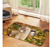 Westie Autumn West Highland White Terrier Dogs,Waterproof Pet Feeding Mat,PU Leather Placemats for Cat Dog Water Bowl,Food Mats,30x45cm