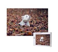 Westie Bokeh West Highland White Terrier Dogs,1000 Pieces Wooden Jigsaw Family Game Jigsaw Puzzles for Adults Teens Home Decor