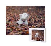 Westie Bokeh West Highland White Terrier Dogs,500 Pieces Wooden Jigsaw Family Game Jigsaw Puzzles for Adults Teens Home Decor