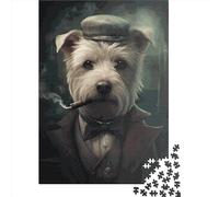 Westie Dog 1000 Piece Puzzles For Adults Creative Rectangular Puzzle Wooden Puzzle Puzzle Jigsaw for Friends Family 1000pcs (75x50cm)