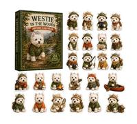 Westie Dog Advent Calendar 2026, 24 Acrylic Puppy Ornaments | Cute Westie in Hiking Gear Designs, Tree Wall Window Hanging Decor, Dog Mom Gift Collection, 24 Day Pet Lover Surprise