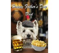 Westie Dog Father's Day Personalised Greeting Card A5 Dad Step-Dad Pub PC25
