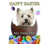 Westie Dog personalised Easter Greeting Card Mum Dad Nan Friend refSe1