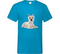 Westie Dog Pet Friends Family Forever Adult T Shirt Various Sizes And Colours (Azure Blue, M)