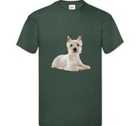 Westie Dog Pet Friends Family Forever Adult T Shirt Various Sizes And Colours (Bottled Green, XL)