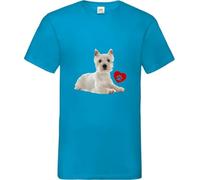 Westie Dog Pet Friends Forever Family Adult T Shirt Various Sizes And Colours (Azure Blue, S)