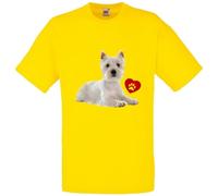 Westie Dog Pet Friends Forever Family Adult T Shirt Various Sizes And Colours (Yellow, M)