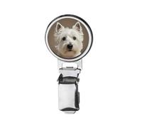 Westie Dog Printed Image with a Transparent Rubber Dome Cover on Dog Show Ring Clip with id Card Holder CODEMAKE