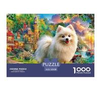 Westie Dog Scene 1000 Piece Pomeranian Vibrant Scenic Portraitplastic Jigsaw Puzzle Digital Detox Premium Precision Cut Stress Relief Mindfulness Relaxing 52x38cm/1000pcs