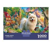 Westie Dog Scene Jigsaw Puzzles 1000 Pieces for Adults, Puzzle 1000 Piece Village Scene Impossible Puzzle Gifts 38x26cm/1000pcs