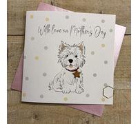 WESTIE DOGGY MOTHER'S DAY CARD, HAND FINISHED (M26-D6)