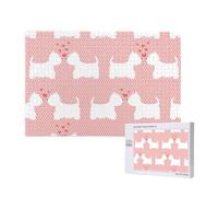 Westie Dogs Pattern,1000 Pieces Wooden Jigsaw Family Game Jigsaw Puzzles for Adults Teens Home Decor