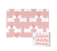 Westie Dogs Pattern,300 Pieces Wooden Jigsaw Family Game Jigsaw Puzzles for Adults Teens Home Decor