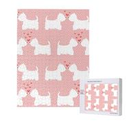 Westie Dogs Pattern,500 Pieces Wooden Jigsaw Family Game Jigsaw Puzzles for Adults Teens