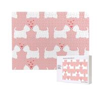 Westie Dogs Pattern,500 Pieces Wooden Jigsaw Family Game Jigsaw Puzzles for Adults Teens Home Decor