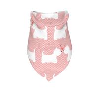 Westie Dogs Pattern,Bib Scarf Triangle Hood Adjustable Pet Scarf Washable Hood Suitable for Small, Medium and Large Dogs and Cats