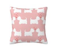 Westie Dogs Pattern, Throw Pillow Cover for Home Sofa Living Room Polyester Decorative Pillowcase Soft Cushion Covers 45x45cm