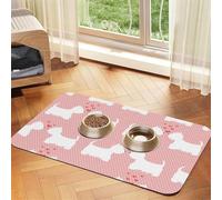 Westie Dogs Pattern,Waterproof Pet Feeding Mat,PU Leather Placemats for Cat Dog Water Bowl,Food Mats,40x60cm