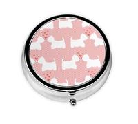 Westie Dogs PatternMeta Pill Box 3 Compartment Medicine Case,Portable Organizer