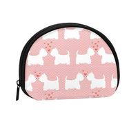 Westie Dogs PatternSmall Makeup Sanitary Napkin Storage Bag,Women's Cosmetic Coin Purse