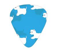 Westie Dogs Running,12 Pcs Guitar Pick,3 Different Thickness Plectrums for Acoustic Guitar Bass Ukulele (0.46mm 0.96mm 0.71mm)
