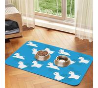 Westie Dogs Running,Waterproof Pet Feeding Mat,PU Leather Placemats for Cat Dog Water Bowl,Food Mats,30x45cm