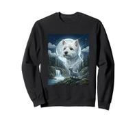 Westie Howling to The Moon Meme Funny Dog Lover Sweatshirt