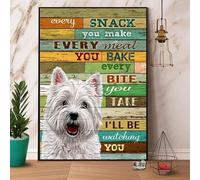 Westie I‘Ll Be Watching You Jigsaw Puzzles, Westie and Slippers Dog Wooden Puzzles for Adults Puzzles Toys Gift Family Games Wall Art Decoration Colorful Puzzle_500pcs