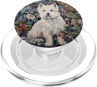 Westie in a William Morris Style Garden PopSockets PopGrip for MagSafe