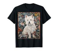 Westie in a William Morris Style Garden T-Shirt
