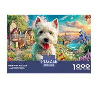 Westie in VillageDynamic Jigsaw Puzzles for Adults Offering 1000 Advanced And Challenging Puzzle Games Designed for Both Women And Men - These High-Engagement Jigsaw Puzzles Are Perfect for Adults An