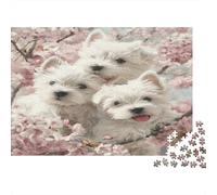 Westie Jigsaw Puzzles 1000 Pieces Eco-friendly Paper Puzzle Challenge Toy Educational Games Home Decoration for Adults& Kids 70x50cm/1000pcs