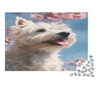Westie Jigsaw Puzzles 1000 Pieces Eco-friendly Paper Puzzle Challenge Toy Educational Games Home Decoration for Adults& Kids 70x50cm/1000pcs