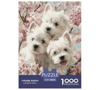 Westie Jigsaw Puzzles 1000 Pieces Educational Game Puzzle for Adults Kids.Educational Games Gifts, Eco-friendly Paper Puzzle 38x26cm/1000pcs