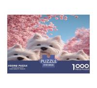 Westie Jigsaw Puzzles 1000 Pieces Impossible Challenge Toy Educational Games Home Decoration for Adults& Kids 38x26cm/1000pcs