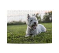 Westie Lawn West Highland White Terrier Dogs,500 Pieces Puzzles for Adults-Wooden Jigsaw Puzzle for Adults Elderly