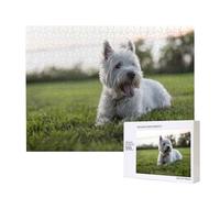 Westie Lawn West Highland White Terrier Dogs,500 Pieces Wooden Jigsaw Family Game Jigsaw Puzzles for Adults Teens Home Decor