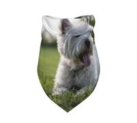 Westie Lawn West Highland White Terrier Dogs,Bib Scarf Triangle Hood Adjustable Pet Scarf Washable Hood Suitable for Small, Medium and Large Dogs and Cats
