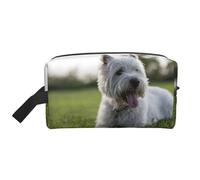 Westie Lawn West Highland White Terrier DogsMakeup Trave Bag for Women,Cosmetic Large Capacity Organizer