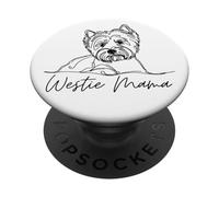 Westie Mama - West Highland White Terrier Mom Artistic Line PopSockets Adhesive PopGrip