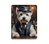 Westie Peaky Paws Dog Retro Poster Metal Tin Sign Chic Art Retro Iron Painting Bar People Cave Cafe Family Garage Poster Wall Decoration 12x16inch(30x40cm)