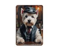 Westie Peaky Paws Dog Tin Sign Vintage Metal Pub Club Cafe Bar Home Wall Art Decoration Poster Retro 8x12inch(20x30cm)