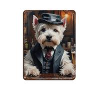 Westie Peaky Paws Dog Tin Sign Vintage Metal Pub Club Cafe Bar Home Wall Art Decoration Poster Retro 12x16inch(30x40cm)